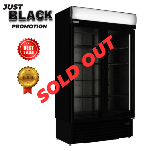 930lt "CARBON EDITION" Upright Freezer Double Glass door (Hinged)