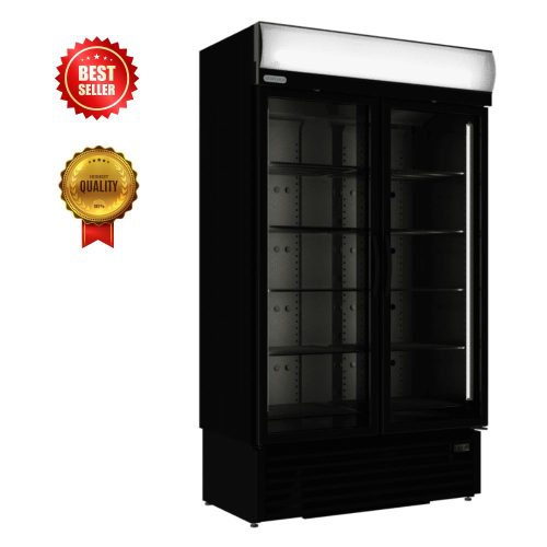 930lt "CARBON EDITION" Upright Freezer Double Glass door (Hinged)