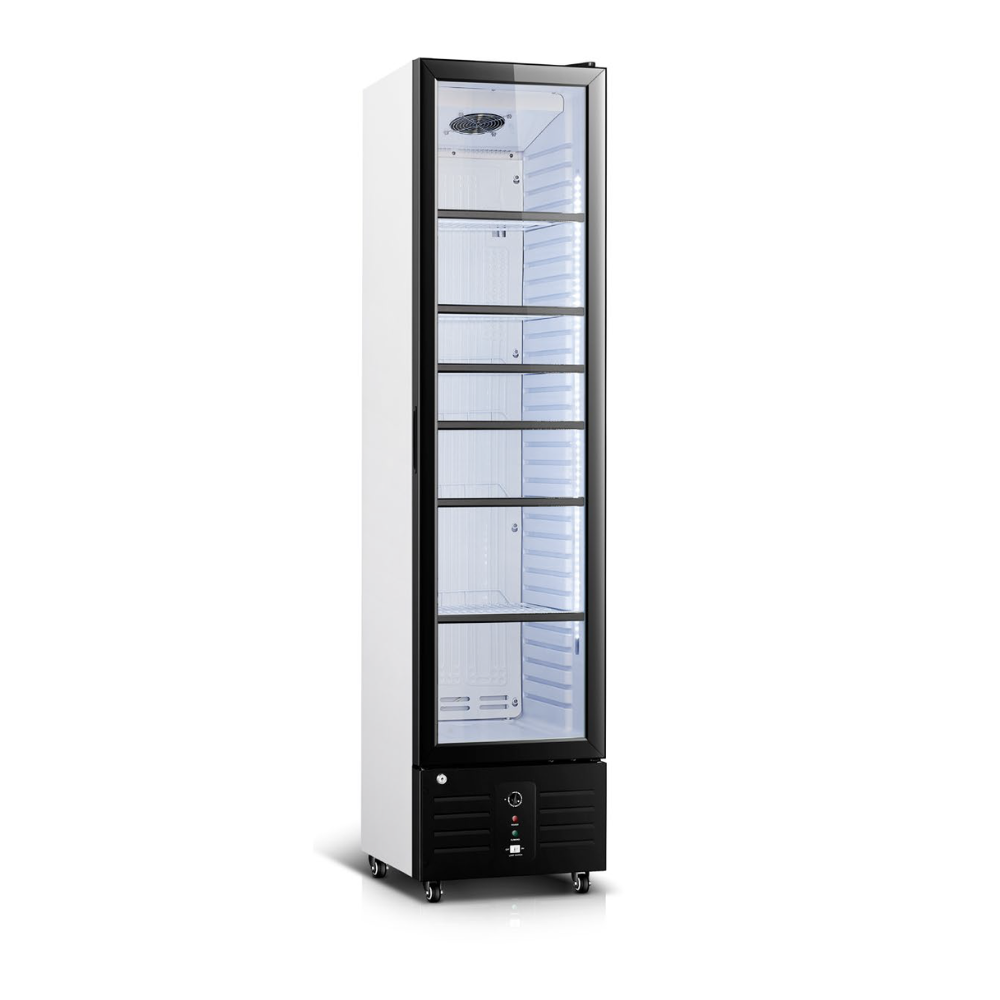 150lt Full Single Glass Door Beverage Cooler (Slimline)