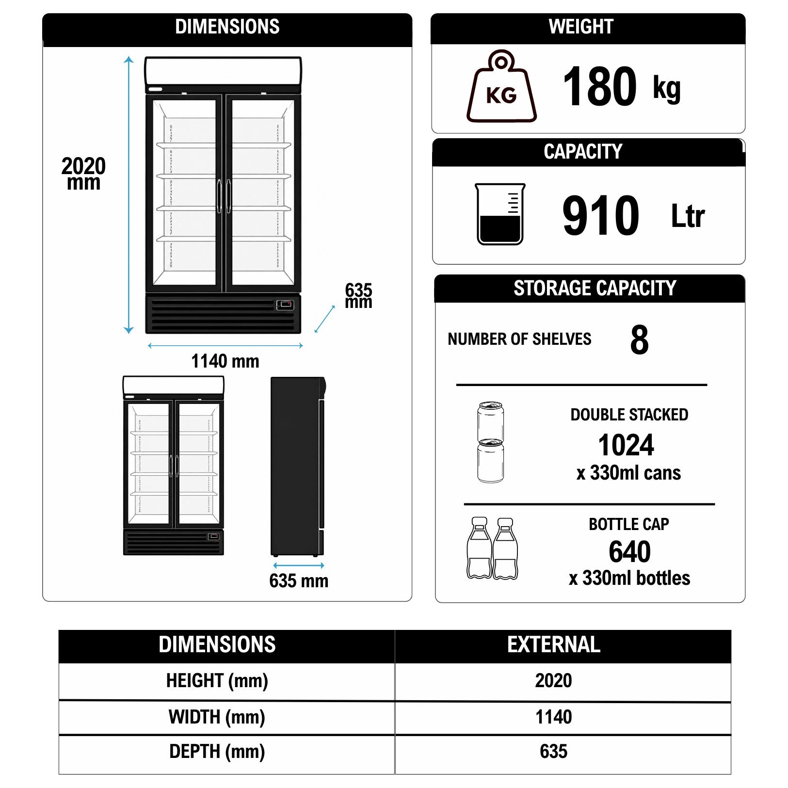 "CARBON EDITION" Hydro-Carbon 910LT Double Door Sliding Cooler - Image 7