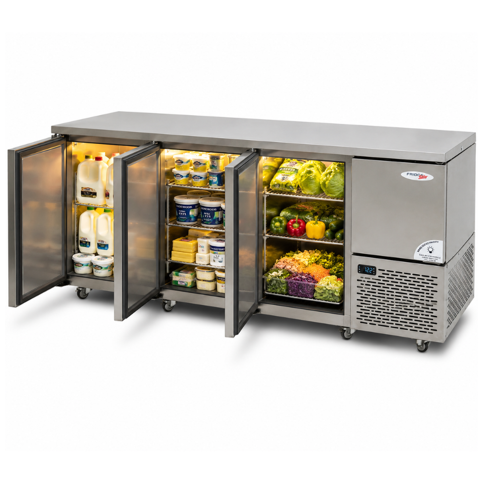 3.5 door Underbar fridge (Stainless Steel Doors)